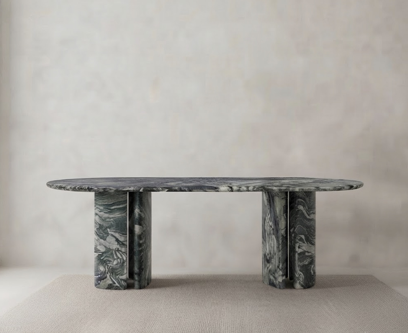 Dark forest green marble